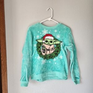 Star Wars Baby Yoda Holiday Sweater - Mint Green